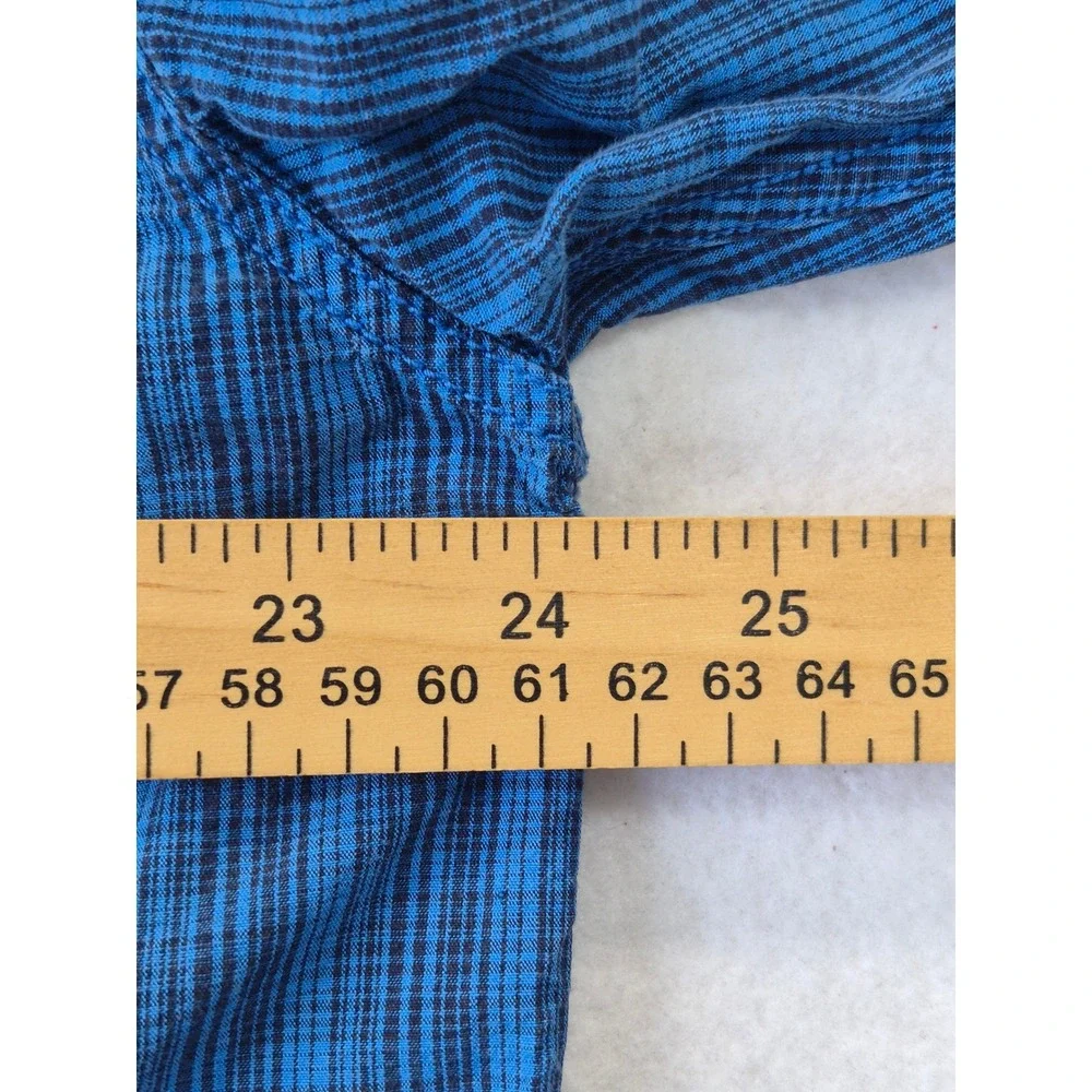 The North Face A5 Series Mens XL Blue Plaid Long Sleeve Button Down Cotton Shirt